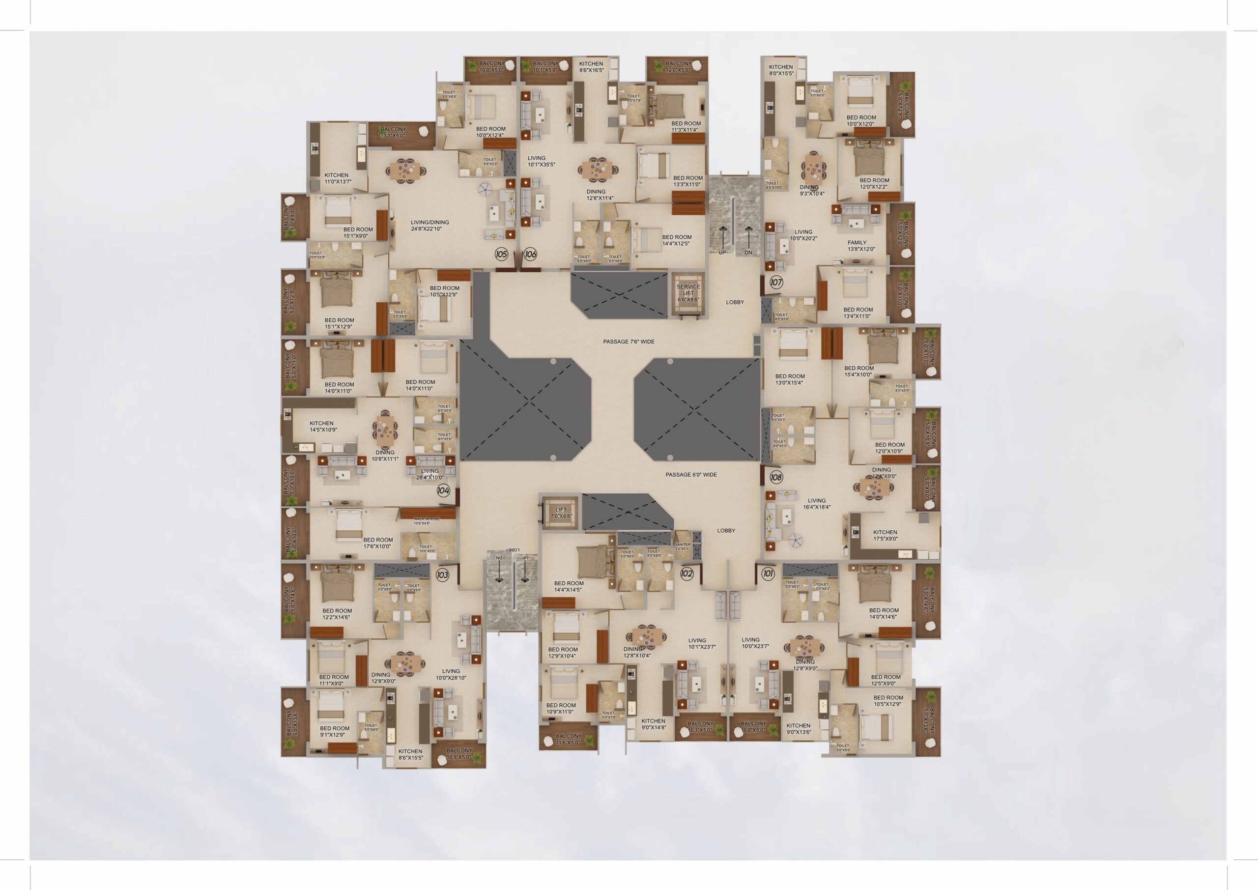 Udbhav Chinmaya Floor Top View