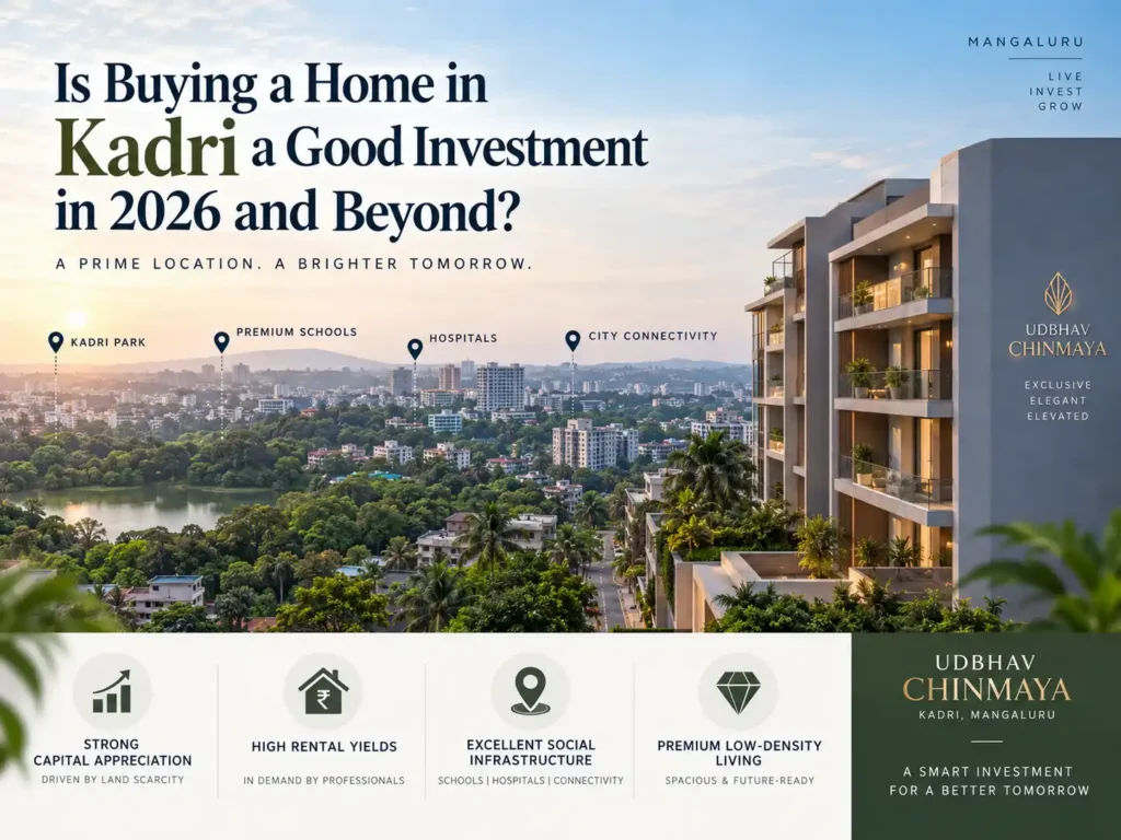 Premium real estate investment opportunities in Kadri, Mangaluru featuring Udbhav Chinmaya luxury apartments.