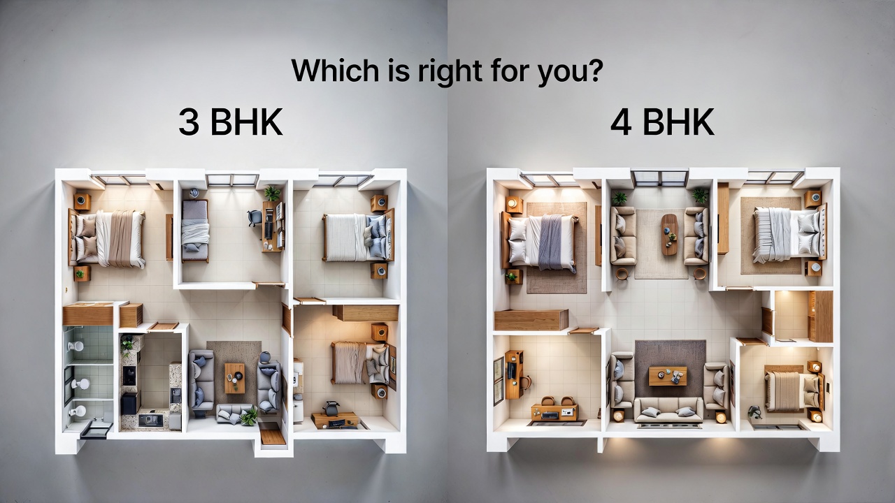 Comparing 3 BHK vs 4 BHK Apartments: Which Is Right for You?